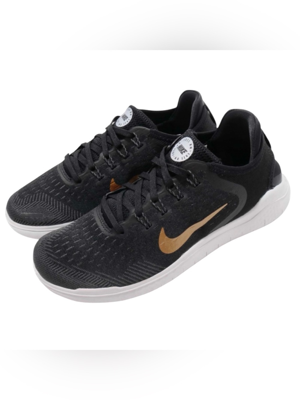 Nike Black and Gold Free RN 2018 Women’s Running Shoes Size 9